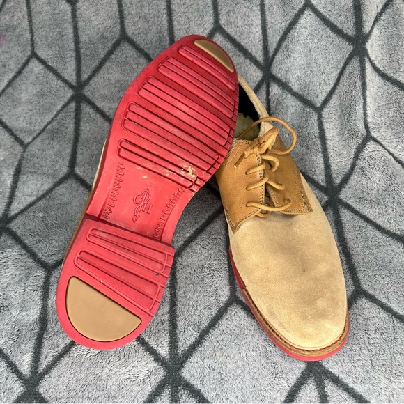 Cole Hann Men's Tan Suede Leather Oxford Lace Up Dress Shoes with Red Bottom - Picture 4 of 7